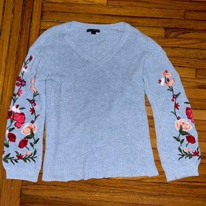 Floral sleeve sweater